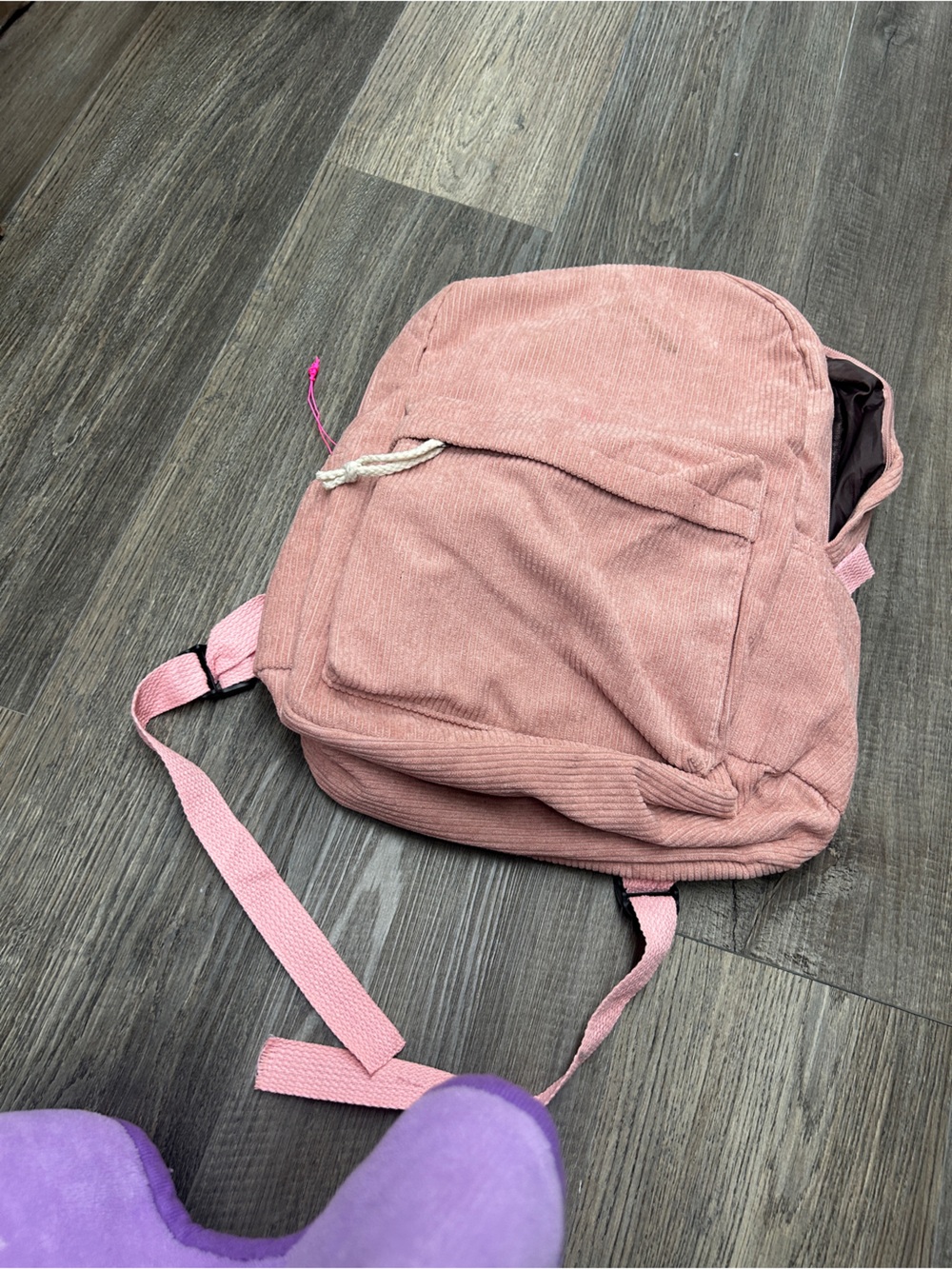 Kids Corduroy Backpack in Dusty Pink - Everyday School Bag